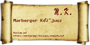 Marberger Kájusz névjegykártya